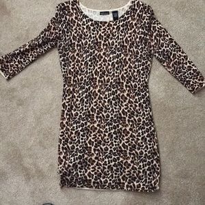 Leopard print midi dress